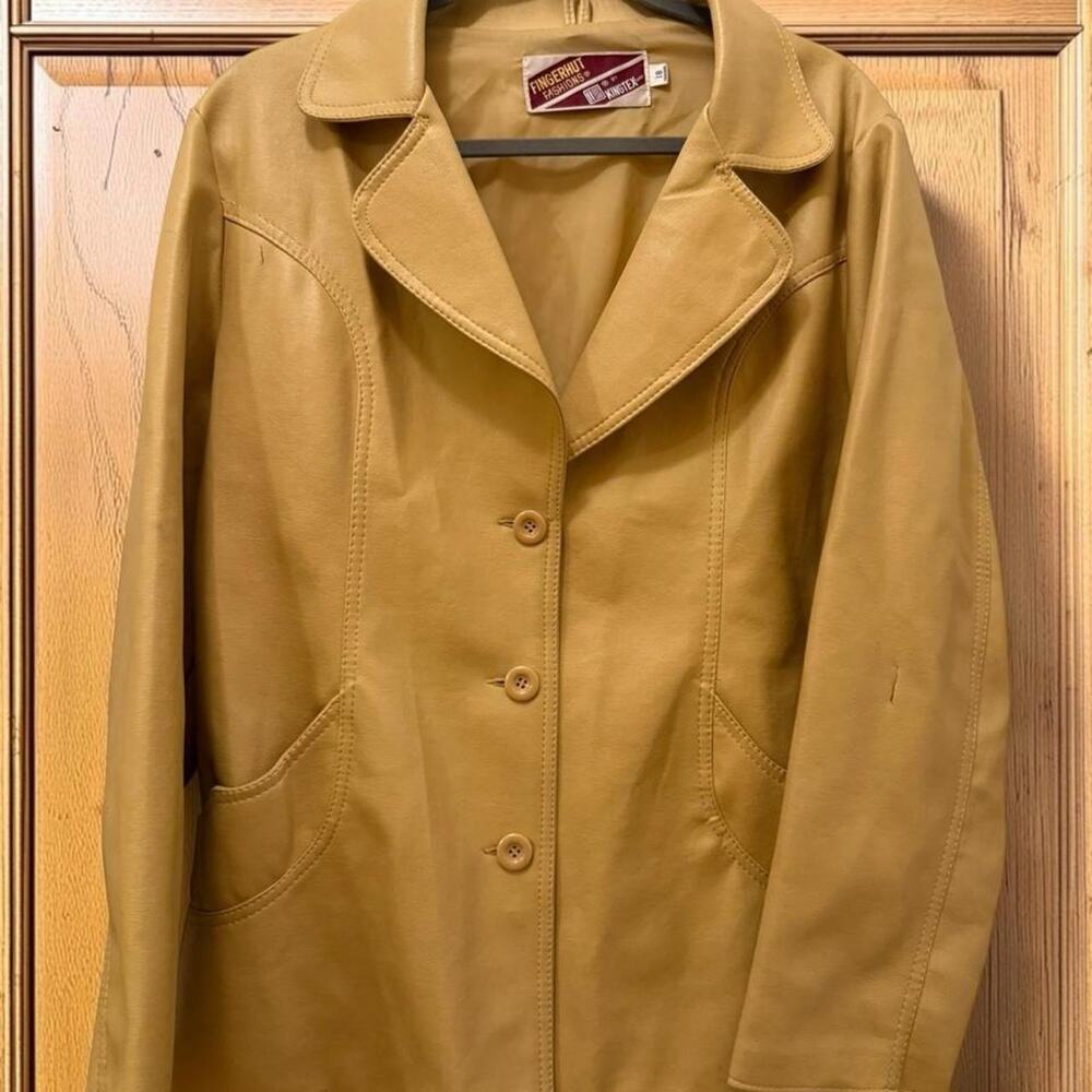 Men's Cool Vintage Yellow Faux leather jacket